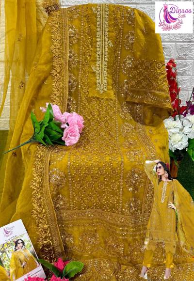 Ds 175 By Dinsaa Designer Organza Pakistani Salwar Kameez Collection